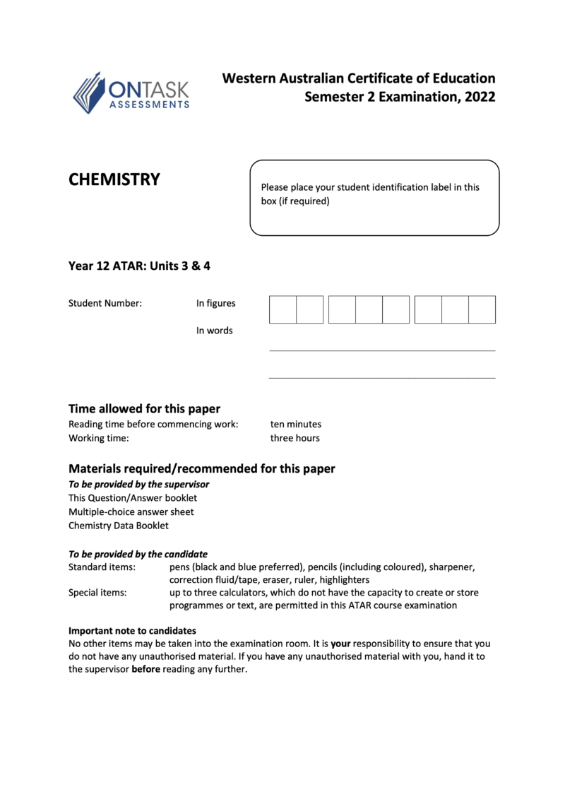 Microsoft Word - 2022 ATCHE - Sem 2 Exam - FINAL v1