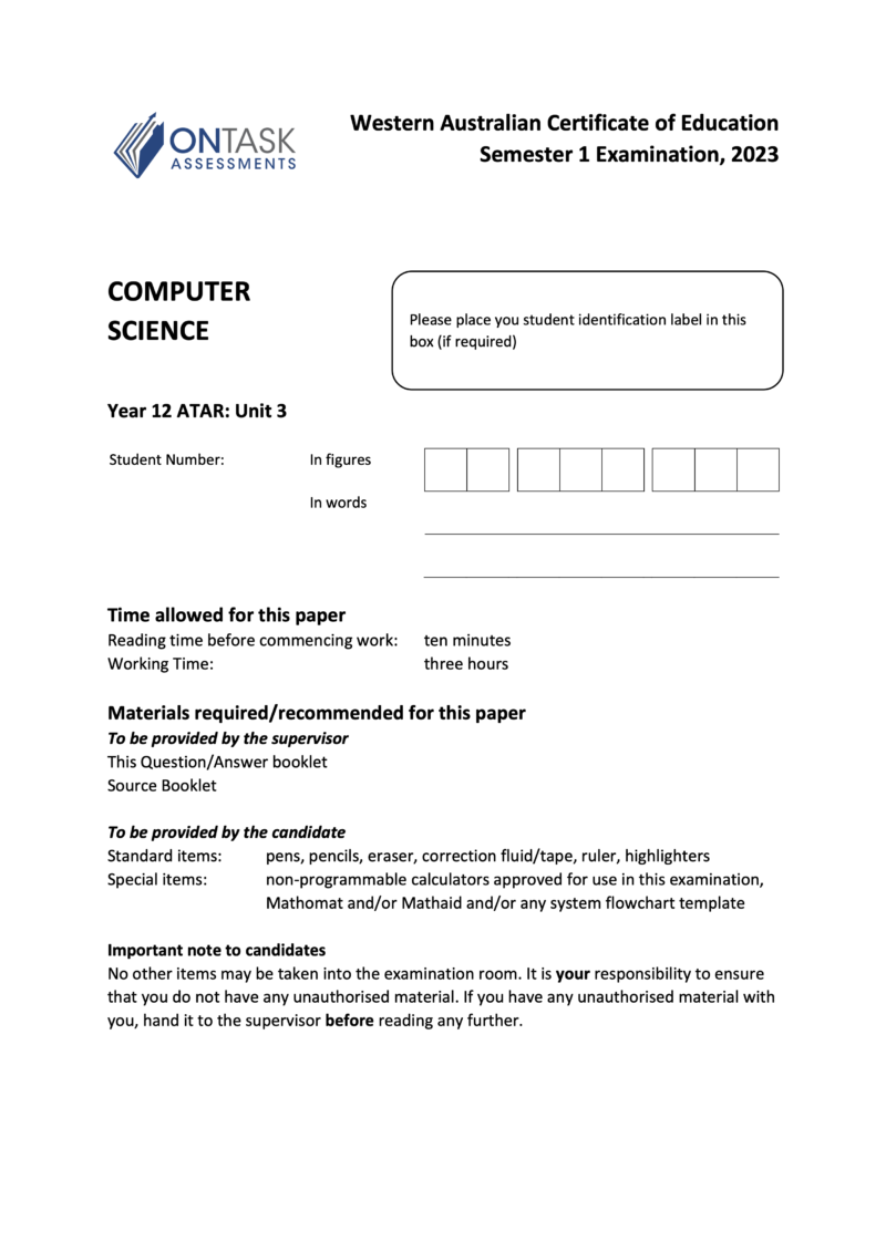 Microsoft Word - 2022 ATCSC - Sem 2 Exam - FINAL v1