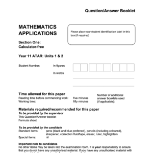 Microsoft Word - 2023 AEMAA - Sem 2 Exam No Calc - FINAL v1