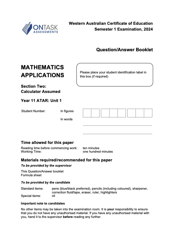 Microsoft Word - 2024 AEMAA - Sem 1 Exam (Calculator Assumed) - FINAL v1.docx