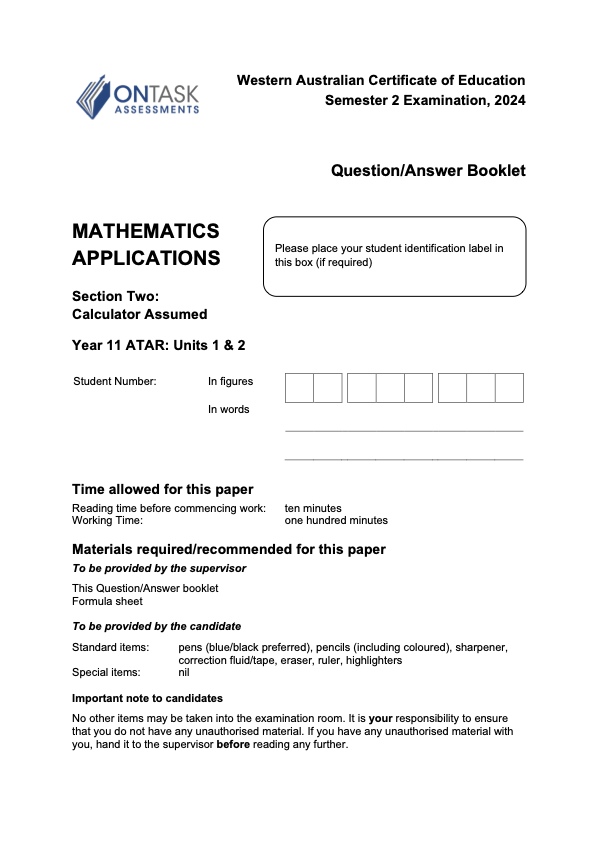 Microsoft Word - 2024 AEMAA - Sem 2 Exam (Calculator Assumed) - FINAL v1.docx