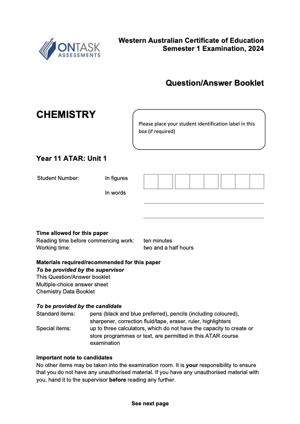 AECHE - Sem 1 Exam