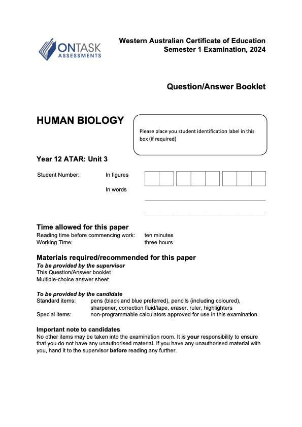 ATHBY - Sem 1 Exam